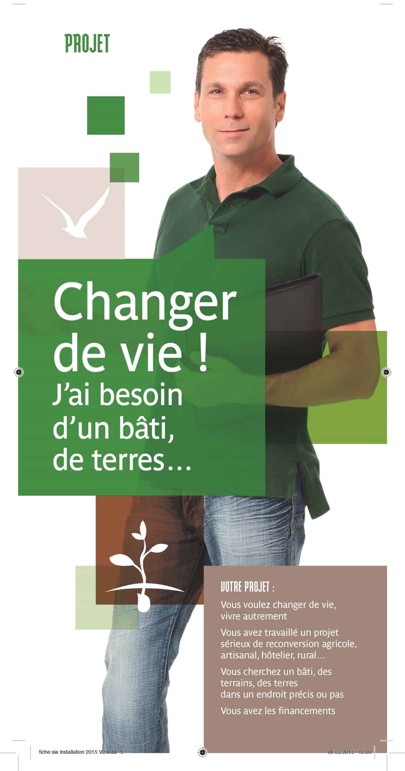 infographie "changer de vie, j'ai besoin d'un bâti, de terre"